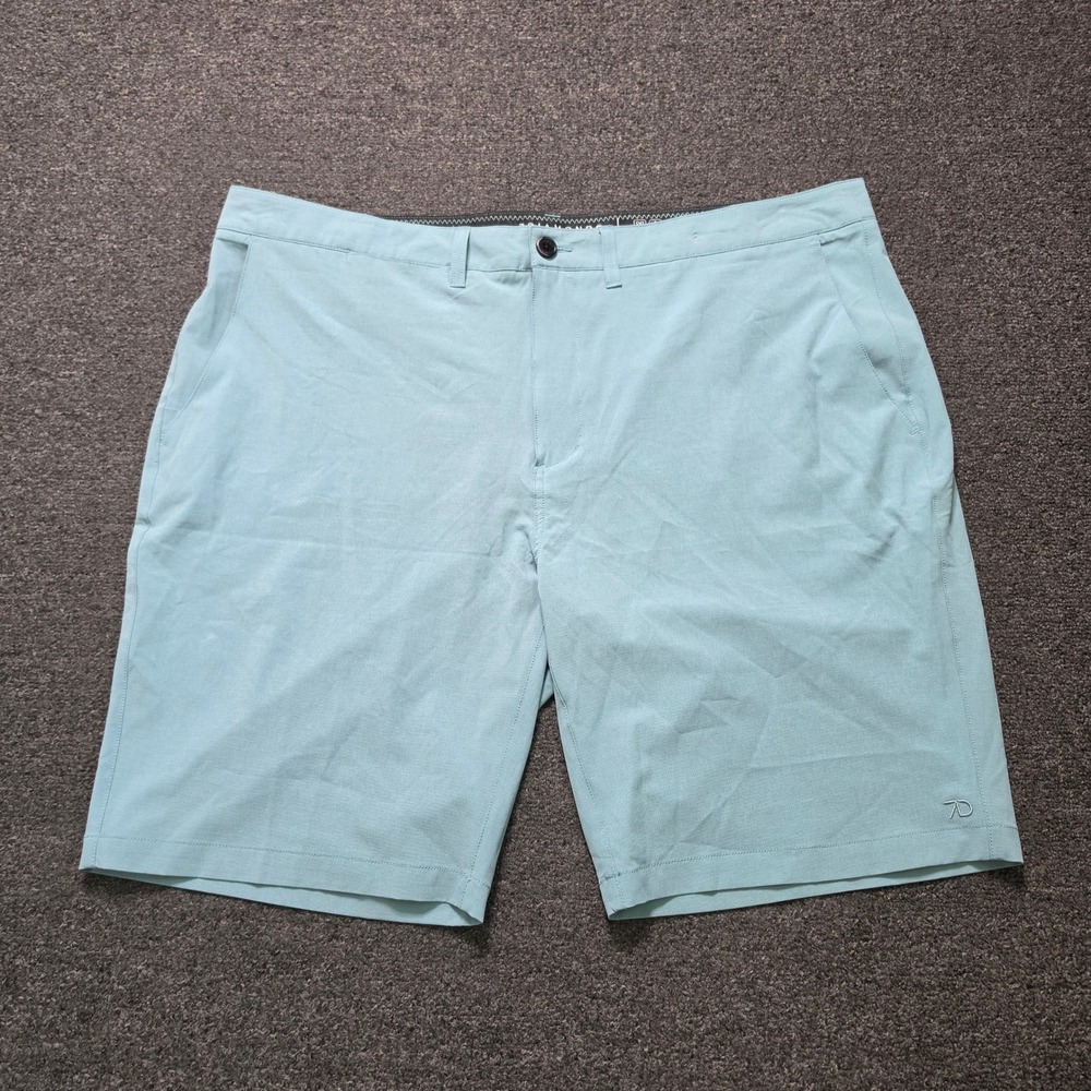 7 Diamonds Momentum Performance Shorts Aqua Blue Mens 42 Stretch Golf STS-1121